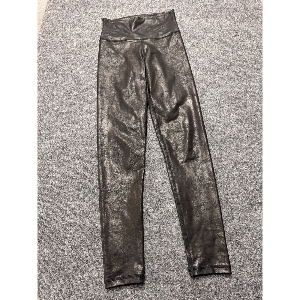 OFFLINE by Aerie Crackle Metallic Leggings Womens S Black Pewter High Waist Yoga